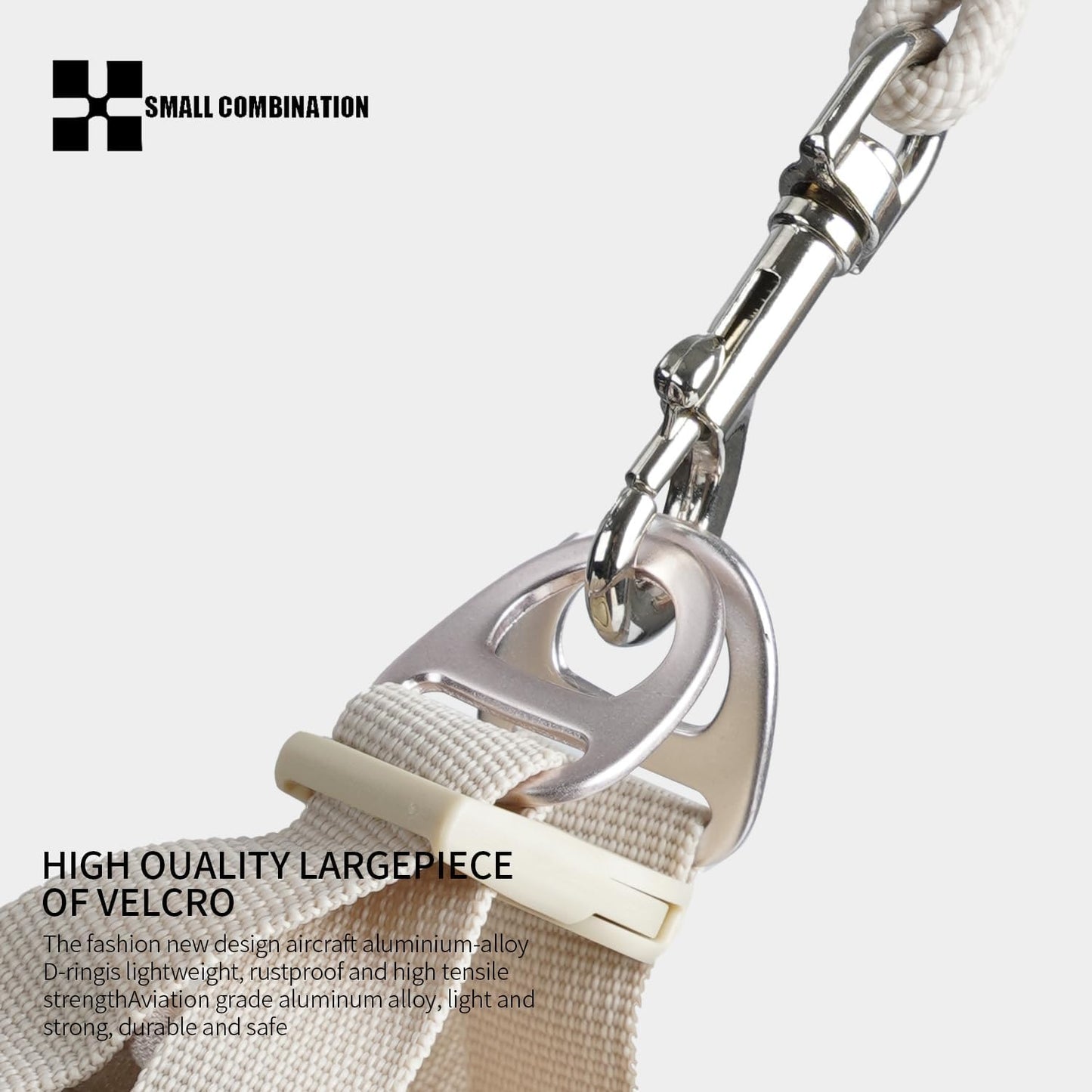 Adjustable Dog Harness with Leash, Reflective Mesh, No-Pull Design，Matching Lead Rope (Cream-Coloured, XS)