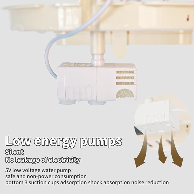 Automatic Bird Baths for Cage – Indoor Parakeet Bath with Pump, Bird Shower with 2 Modes Running Water, Bird Cage Accessory for Pet Birds Conure Budgies Cockatiels Lovebird (Light Brown)