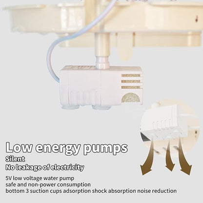 Automatic Bird Baths for Cage – Indoor Parakeet Bath with Pump, Bird Shower with 2 Modes Running Water, Bird Cage Accessory for Pet Birds Conure Budgies Cockatiels Lovebird (Light Brown)