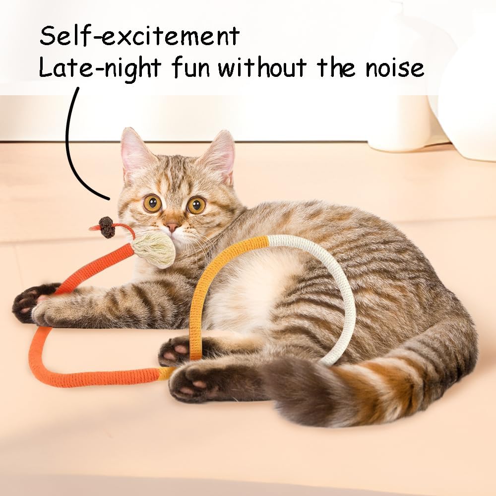 PAZ'S GIFT Cat Chew Toys - Kick & Rope Toys for Indoor Cat Interaction & Teething - 3 Pack