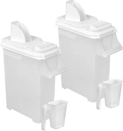 Buddeez Pet Food Storage Dispensers - Dog Food Storage Containers, Cat Food Containers, Bird Seed Containers w/Handle and Flip Lid, 8 Gallon(2 pack)