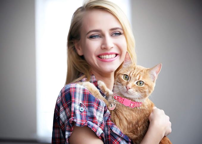 4 PCS Cat Collars with Bell Breakaway Gold Moons and Stars Adjustable Safety Kitten Collars with Charm Glow in The Dark