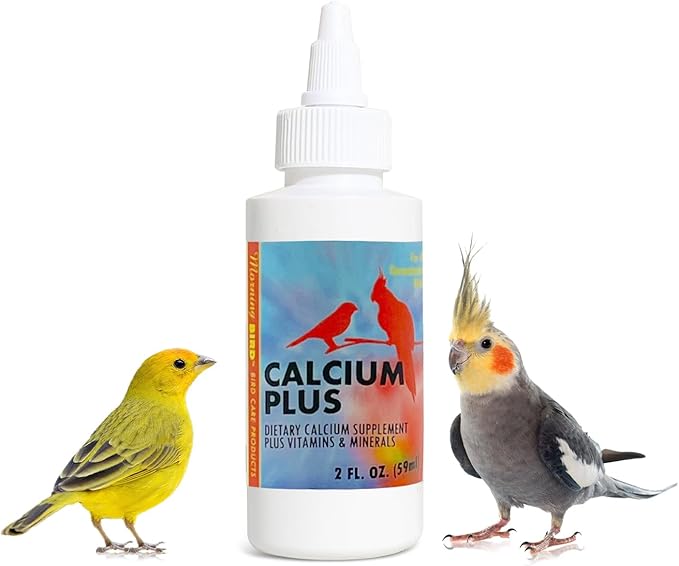 Morning Bird Calcium Plus Liquid for Birds – Bird Vitamins for Strong Eggshells, Healthy Bones, and Baby Bird to Support Growth, Breeding, and Wellness for All Birds 2 Fl Oz