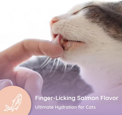 Petralyte Cat Hydration Electrolyte and Cat Joint Supplement | Hydration Support for Cats w/Glucosamine, Chondroitin, L-Glutamine, Taurine, Lysine & Prebiotics | for Salmon Lovers | 32 Packets