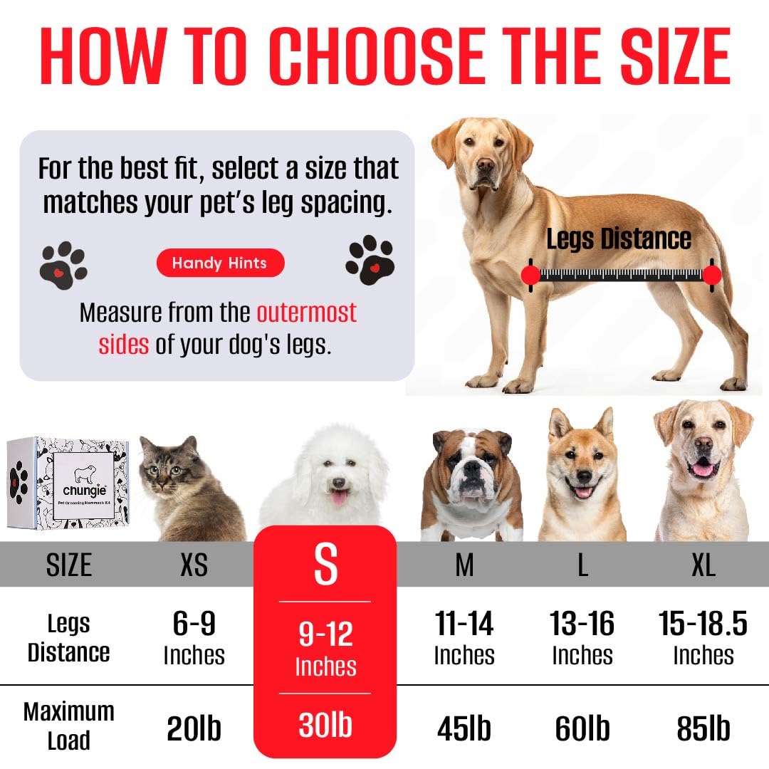 Dog Grooming Hammock for Small Dogs – Pet Restraint for Nail Trimming with Pet Nail Clipper – Dog Sling for Grooming, Pet Hammock for Nail Cutting & Grooming Harness (Legs Spacing: 9-12”)/Max W:30lb)