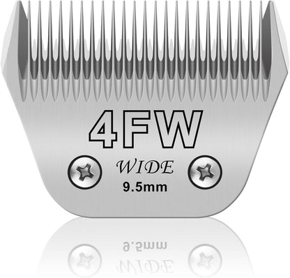 4FW Wide Pet Dog Grooming Detachable Blades,Compatible with Andis,Oster A5,Wahl KM10 Clippers,Cut Length 3/8"(9.5mm) for Larger Animals