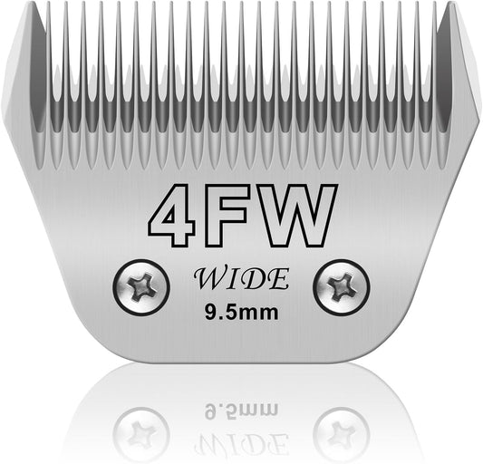 4FW Wide Pet Dog Grooming Detachable Blades,Compatible with Andis,Oster A5,Wahl KM10 Clippers,Cut Length 3/8"(9.5mm) for Larger Animals