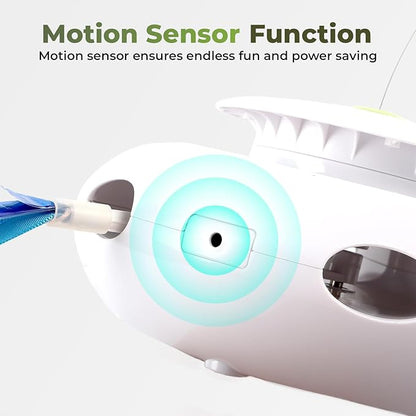 ALL FOR PAWS 3 in 1 Interactive Cat Butterfly Flutter Toy with Rolling Balls, Poping Feather Toy Automatic Kitten Spinner Toys, Mental Stimulation for Indoor Cats, USB Rechargeable Kitty Toys