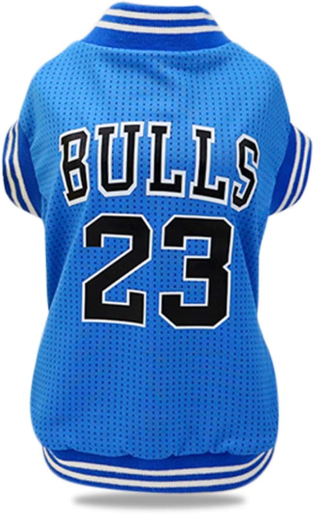 Dog Clothes Basketball Mesh Breathable T-Shirt,Pet Clothes Puppy Sportswear Spring/Summer Fashion Dog Shirt. (Blue, Large)