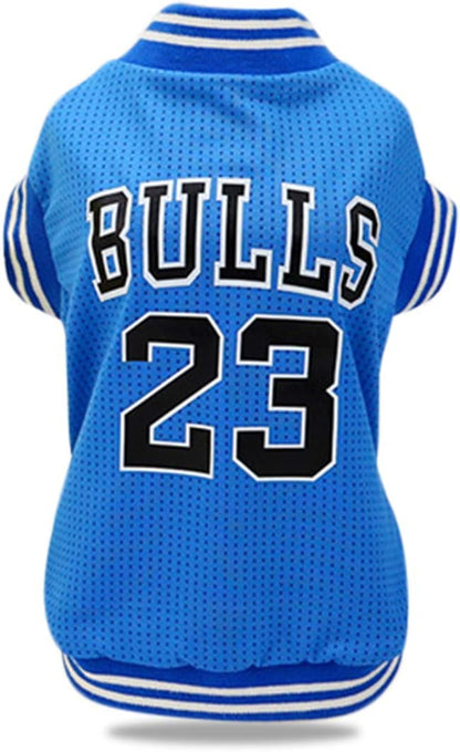 Dog Clothes Basketball Mesh Breathable T-Shirt,Pet Clothes Puppy Sportswear Spring/Summer Fashion Dog Shirt. (Blue, Small)