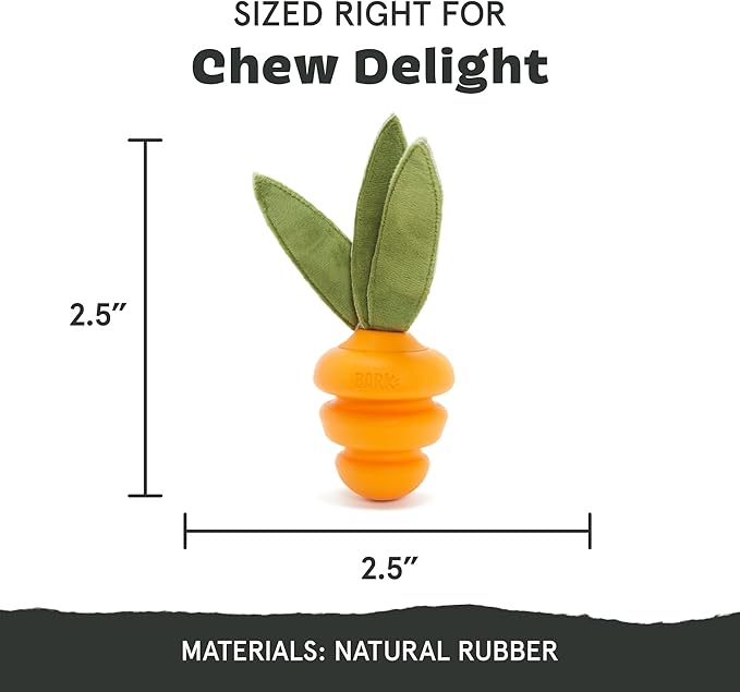 Barkbox Super Chewer Tough Dog Chew Toys for Aggressive Chewers, Treat Dispensing (Carrot - Small)