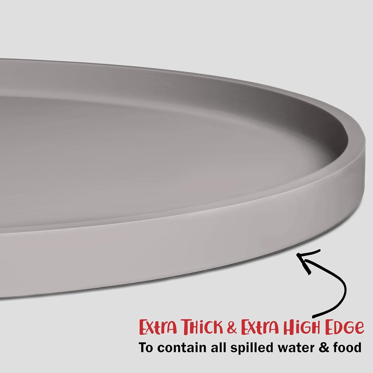 DogBuddy Dog Food Mat - Waterproof Dog Bowl Mat, Silicone Pet Mat for Food and Water Bowls, Nonslip Pet Feeding Mat with Edges, Dogs Food Mats for Floors, Puppy Supplies (XS, Dove)