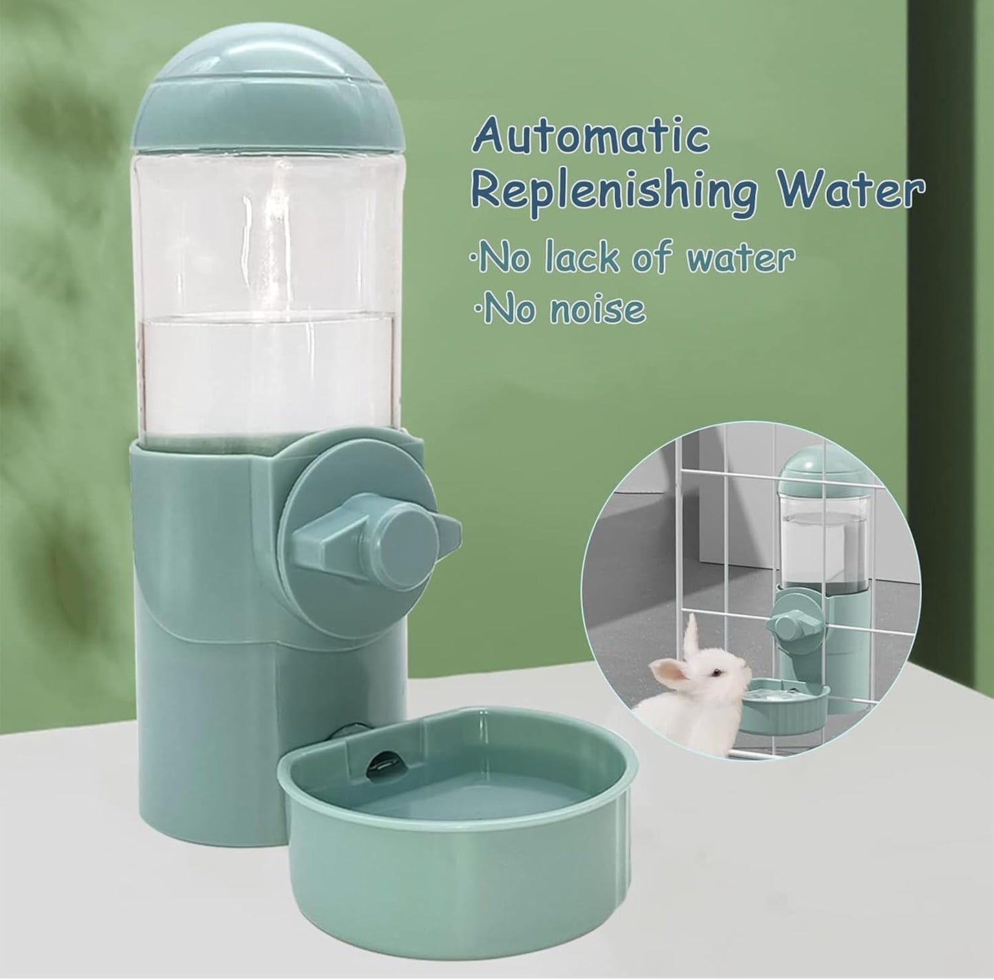 Tfwadmx Rabbit Watter Bottle 17oz Dispenser No Drip Small Animal Cage Water Feeder Bowl Hanging Guinea Pig Automatic Water for Bunny Chinchilla Hedgehog Ferret (Blue)