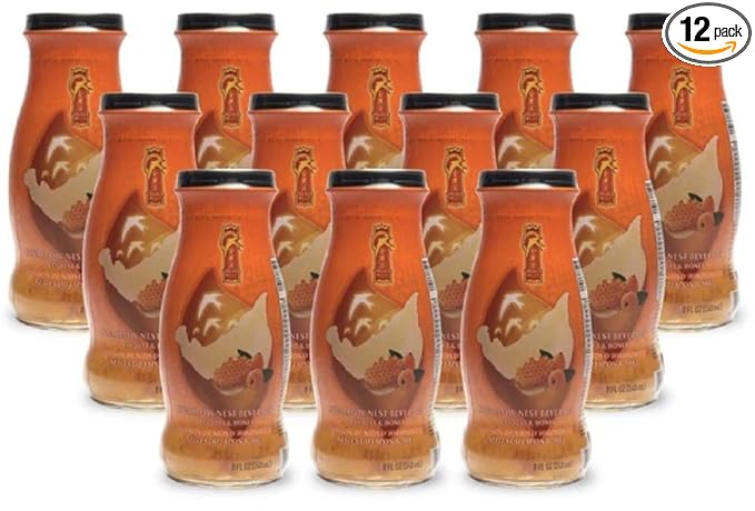 Golden Nest Premium Bird Nest Drink, Swallow Bird Nest 100% Natural - Made in USA, (燕窩) 12 bottles x 240 ml (8oz) (Loquat and Honey)