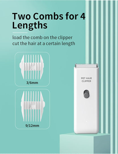 Dog Cat Home Hair Waterproof Clipper Portable Electric USB Rechargeable Pet Grooming Tools Low Noise Shaver Cordless Trimmer for Small and Large Pets