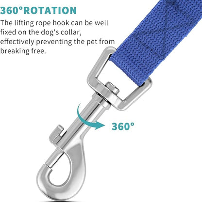 Hypeety Pet Dog Training Leash Strong Durable Nylon Lead, Traction Rope, 5 Feet Long for Puppy Kitty Rabbit Training or Walk 3 Pack Set