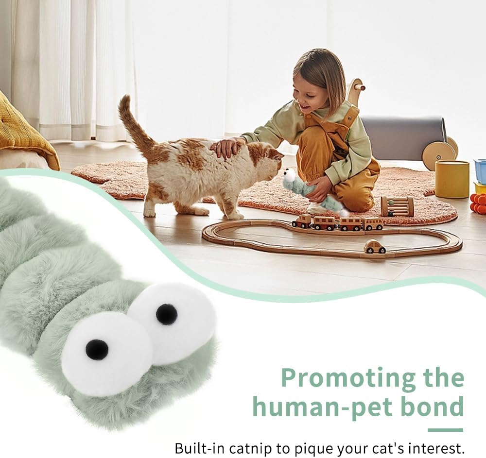 PAZ'S GIFT Cat Toy Interactive cat Mint cat Kick Toy, 11 feet Long, chewable Furry Plush Toy, Soothing Kitten Pillow，Appease The kitten's Pillow
