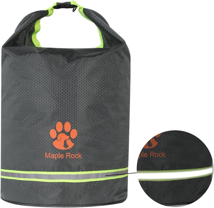 Dog Food Travel Bag - 84 Cups/26 lbs Capacity | Leak-Proof, Water-Resistant Dog Food Storage Container for Travel, Camping, RV & Outdoor | Collapsible, Easy-to-Clean Kibble Bag (Grey)