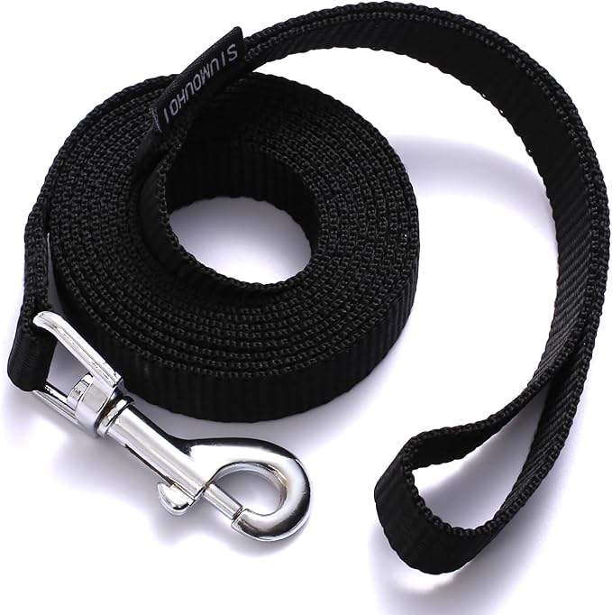 6 FT Puppy Leashes, Strong Traditional Style Leash with Easy to Use Collar Hook,Dog Lead Great for Small and Medium and Large Dog (Black, 5/8 in x 6 ft)