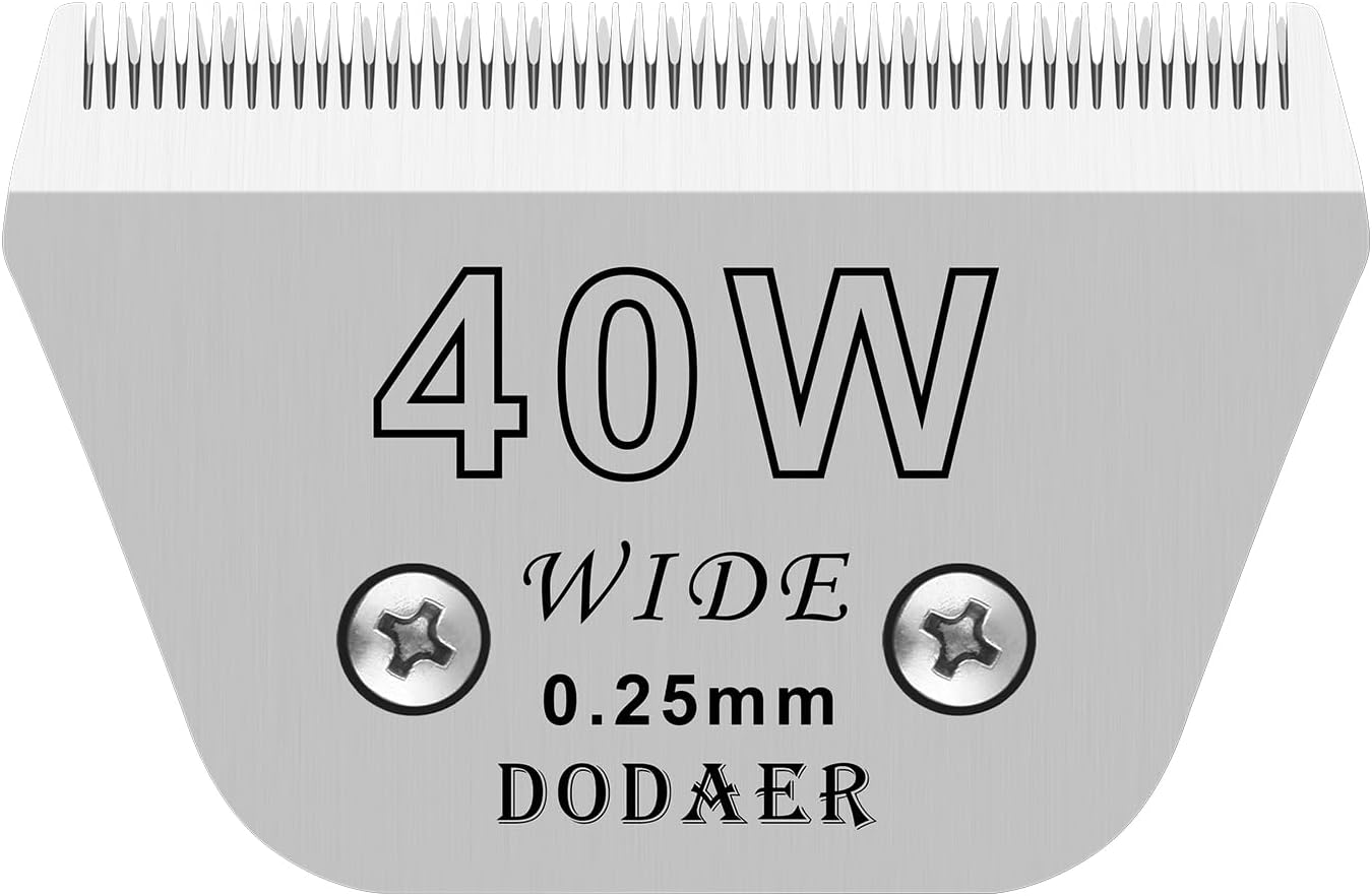 40W Detachable Dog Grooming Wide Blades,Compatible with Andis,Oster A5,Wahl KM10 Series Clippers,Cut Length 1/100"(0.25mm)