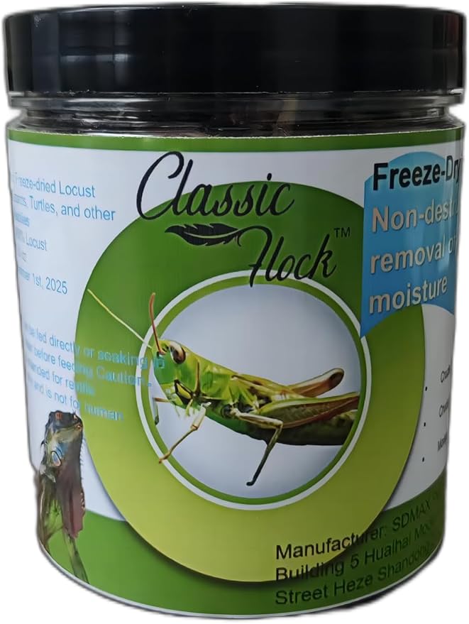 2oz Freeze-Dried Grasshoppers - Nutritious Reptile & Amphibian Food for High Protein and Essential Amino Acids