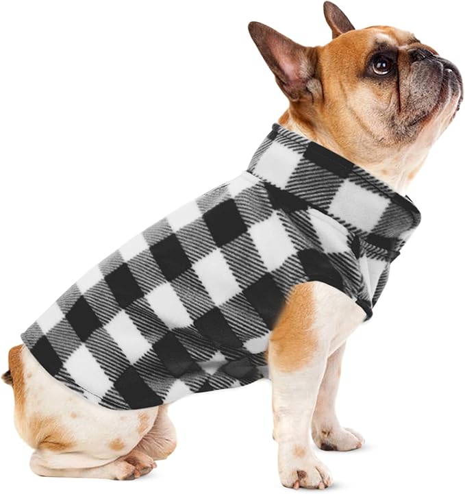 KAMA BRIDAL 3 Pack Spring Autumn Winter Coat Pullover Fleece Vest for Cats Small and Medium Dogs - Thin Sweater Blue Green Black Plaid (XXXS)