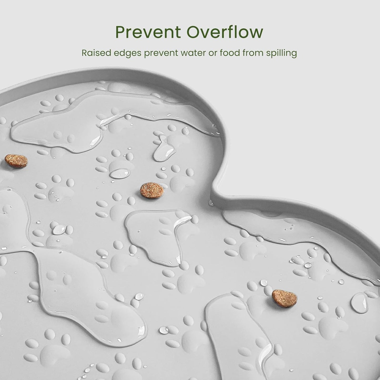 Dog Food Mat Anti-Slip Silicone Dog Bowl Mat Thicker Pet Placemat Waterproof Cat Feeder Pad with Raised Edge Puppy Kitten Feeding Mats Suitable Small Medium-Sized Dogs Cats Eating Tray