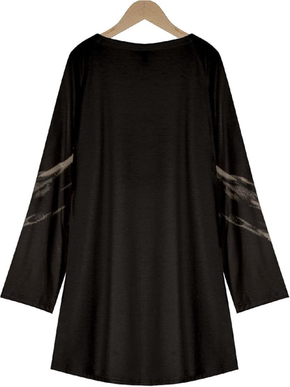 MARSVOVO Women Novelty Graphic Plus Size Sweater Crewneck Long Sleeve Cute Printed Loose Fit Casual Fall Sweaters Top