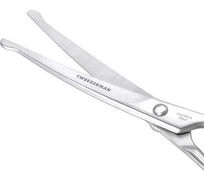 Tweezerman 7" Pet Grooming Scissors with Safety Round Tips, Professional Curved Grooming Shears for Dogs and Cats