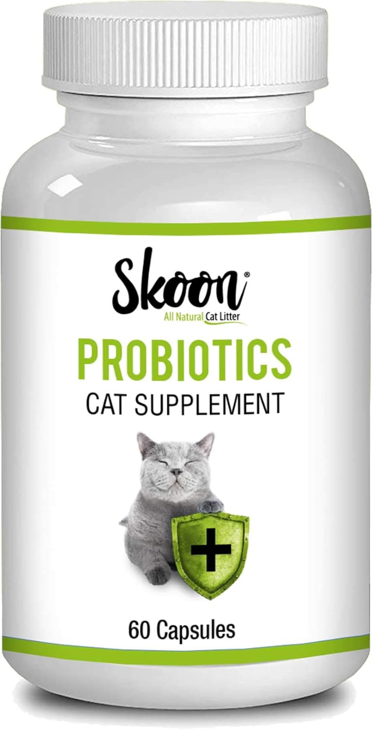 Skoon Probiotics Cat Supplement (60 Capsules) - Chicken & Tuna Flavored - Improves Gut Health, Immunity, Skin Conditions, and Litterbox Smell