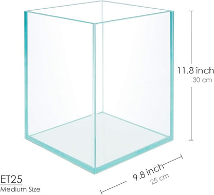 Nano Tall Rimless Frameless Extra Clear Glass Aquarium, Low Iron Glass Tank, 5mm Glass, White Leveling Mat Included, w/Lids Options