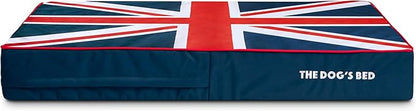The Dog’s Bed Orthopedic Memory Foam Dog Bed, XL Blue & Red Trim UK Center Flag, Pain Relief for Arthritis, Hip & Elbow Dysplasia, Post Surgery, Supportive, Calming
