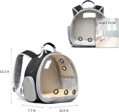 Bunny Carrier, Guinea Pig Carrier,Small Animal Carrier Backpack for Rabbit,Bearded Dragon, Lizard,Hamster,Kitten. Breathable Pet Travel Cage Bag Perfect for Vet Visits & Outdoor Adventures (Black)