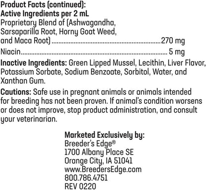 Breeder’s Edge Get Him Going, Reproductive Performance Supplement for Male Dogs and Cats, Supports Libido, Energy, Hormone Balance and Fertility, Horny Goat Weed, Maca, Ashwagandha, Made in USA, 30 ml