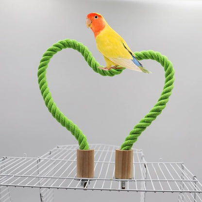 2 Pack Bird Hemp Rope Perch Swing, Bird Cage Stand Pole Accessories, Paw Grinding Standing Climbing Perch for Parrot, Parakeet, Budgies, Lovebirds (31.49 inches/80 cm)