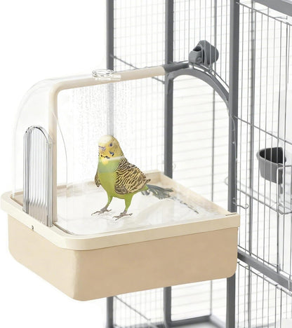 Bird Bath Shower for Cage,Bird Bathtub,Parrots Shower Accessories for Birdcage,Electric Hanging Pets Cleaning Supplies Bathtub for Parrots, Parakeets, Cockatiels, Finches, Canaries, Lovebirds