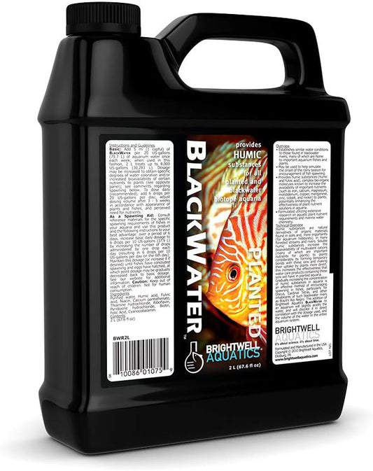 Brightwell Aquatics Blackwater Humic Fulvic Acid Supplement Simulates Natural Blackwater Conditions Supports Nutrient Uptake in Freshwater Planted Aquariums, 2L