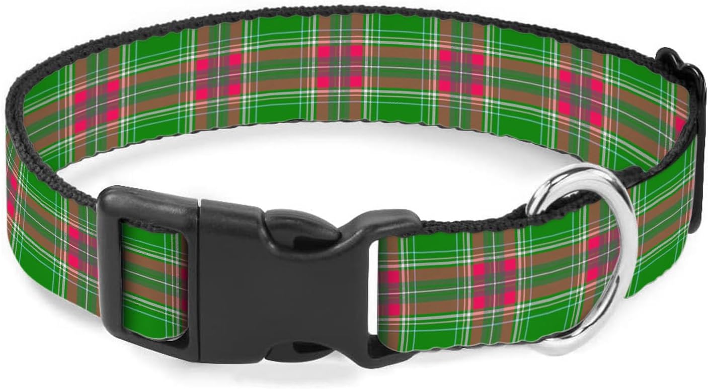Red Green Plaid Gingham Pet Collar Cat Dog Neck Strap Quick Release Buckle Adjustable Female Male Puppy Corgi