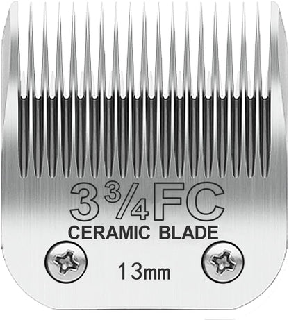TRAH 3-3/4FC Blade Dog Grooming Clipper Replacement Blades Compatible with Andis Dog Clippers,Most A5, Wahl KM Series Clippers,Detachable Ceramic Blade,Size-3-3/4FC, 1/2-Inch Cut Length (13mm) Silver