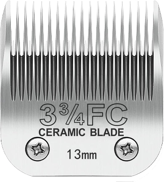TRAH 3-3/4FC Blade Dog Grooming Clipper Replacement Blades Compatible with Andis Dog Clippers,Most A5, Wahl KM Series Clippers,Detachable Ceramic Blade,Size-3-3/4FC, 1/2-Inch Cut Length (13mm) Silver