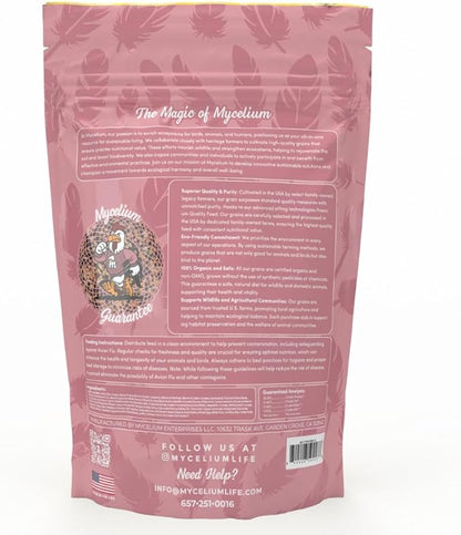 Mycelium Pet Bird Protein | High-Protein Bird Seed for Canaries, Parrotlets, Parakeets | Organic Mix with Vitamins, Nyjer, Egg, Canary & Flaxseed | Feather & Energy Support | Non-GMO 5 lb Bag