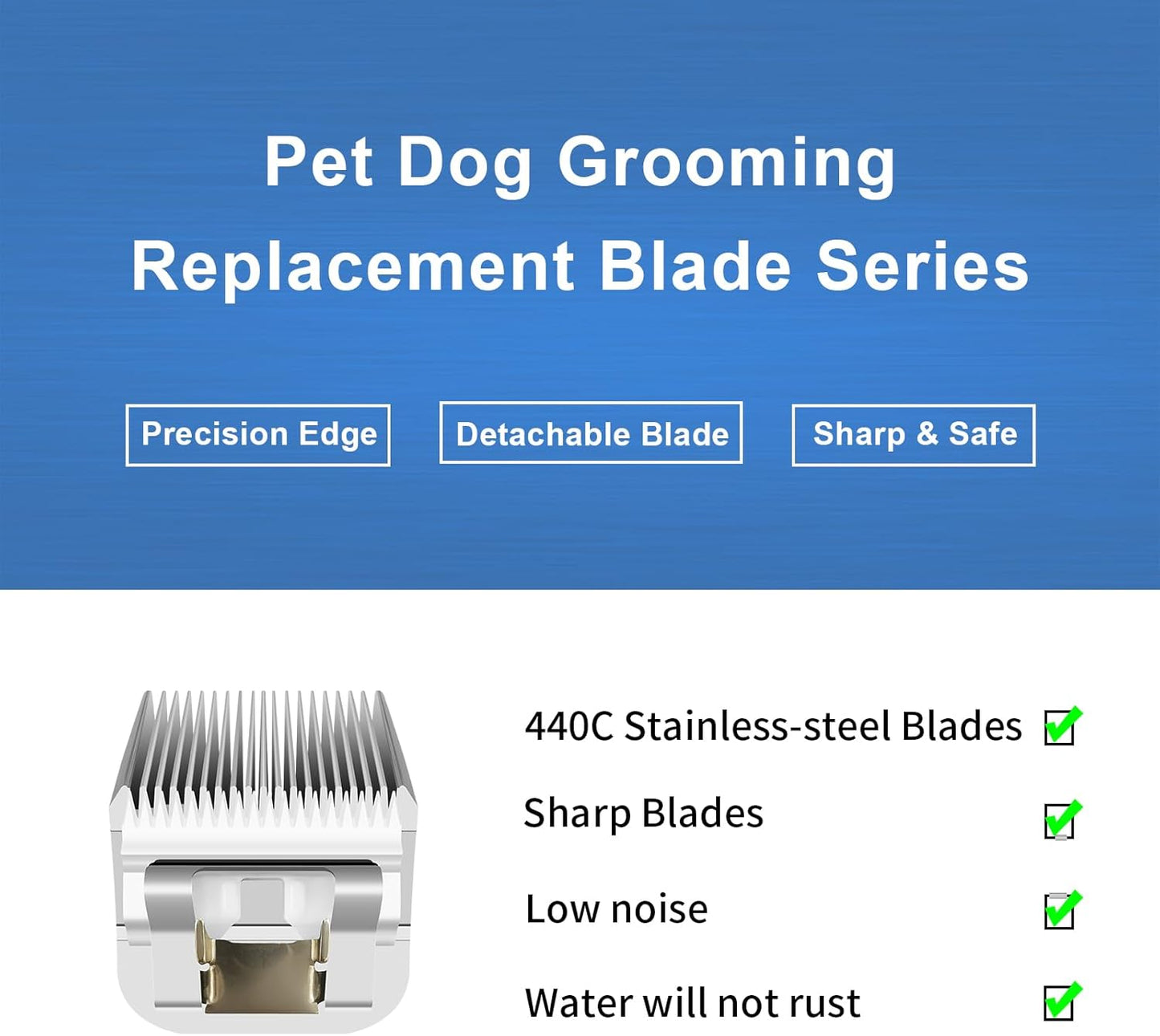 3/4" HT（63980） Blade Dog Grooming Clipper Replacement Blades Compatible with Andis Dog Clippers,Detachable Stainless Steel Blade,Size-3/4 HT, Cut Length 3/4-Inch