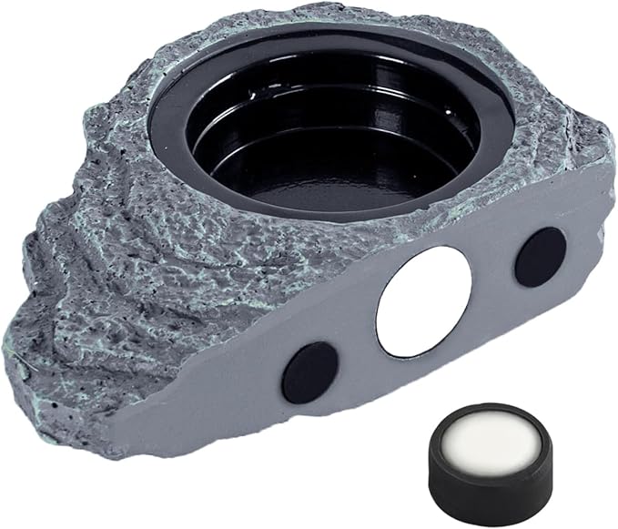 Wacool Magnetic Gecko Ledge - Single Bowl Reptile Feeding Tray with 3 Feeding Cups for Geckos, Lizards, Chameleons and Reptile Pets