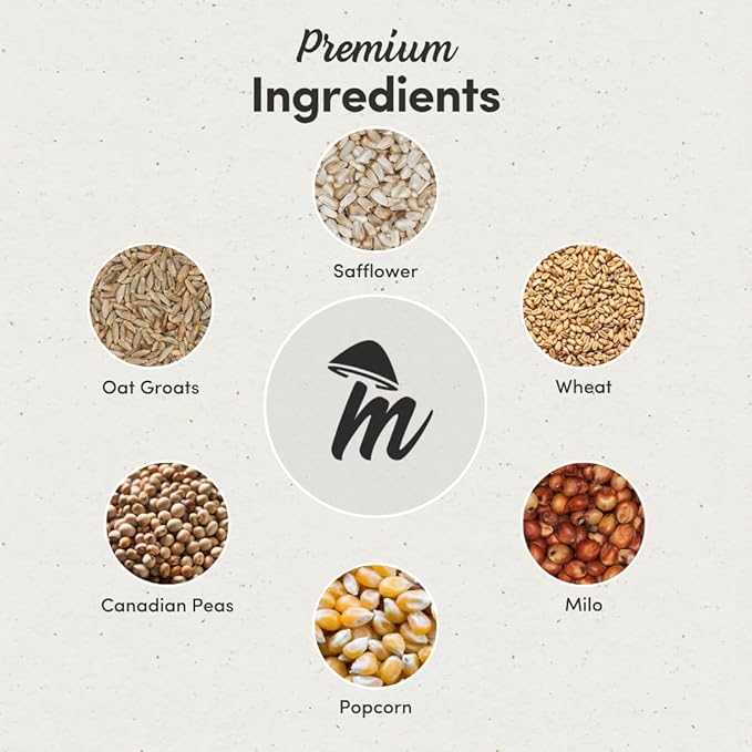 Mycelium Organic Pigeon Premier Feed (5 LB Bag) | High-Protein Wild Bird Food with Probiotics & Vitamins | Supports Strength, Gut Health & Daily Performance | Non-GMO, No Fillers, Made in USA