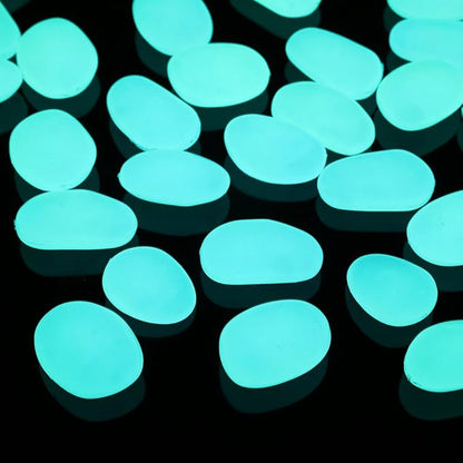 Shiny Stone Glow in The Dark Pebbles,Decorative Glow Stones,Fish Tank Aquarium Gravel,Glow Pebbles for DIY Garden Gifts Decoration(Big Size, 3-4cm, 400g/14.1oz) (Blue Green)