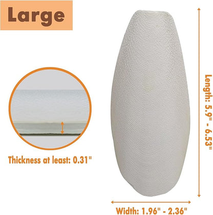 5.9"-6.53" Large Bird Cuttlebone for Parakeets, Cuddle Bone with Plastic Holder, Cuttlefish Bone for Sharp Beaks, Natural Birds Calcium Suitable for Parrots Cockatiels Budgie, 2pcs