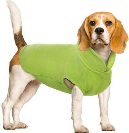 FUAMEY Dog Fleece Vest for Large Dogs,Warm Stretchy Dog Sweatshirts Pullover with Leash Hole Dogs Sweater Soft Pet Turtleneck Cozy Pet Vest Lightweight Sleeveless Green XL