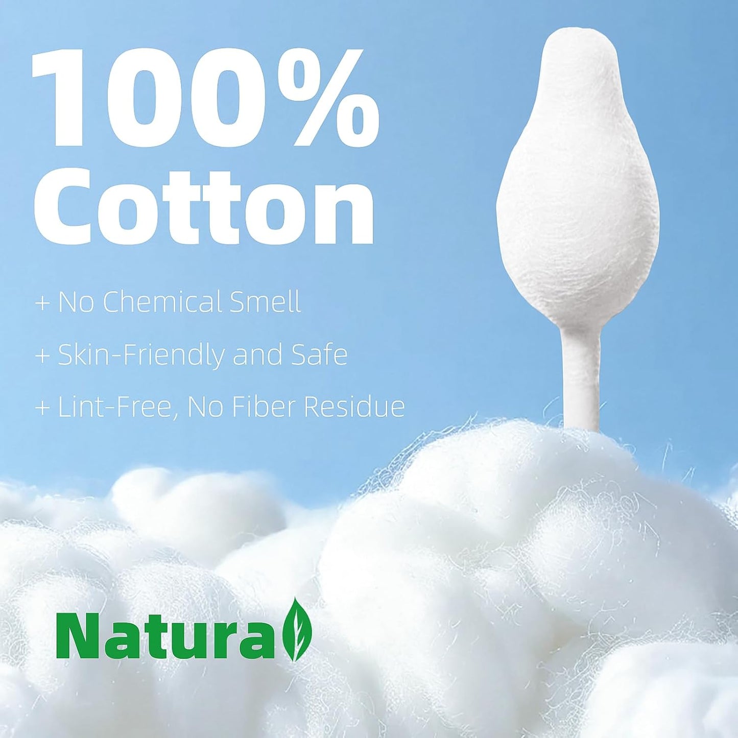 2-Pack Dog Ear Cleaning Cotton Swabs, More Reliable, Safer to Care for Pet Ears, Prevent Accidental Injuries, Suitable for Medium and Large Dogs, Dog Ear Cleaning Kit, L Size, 110 PCS