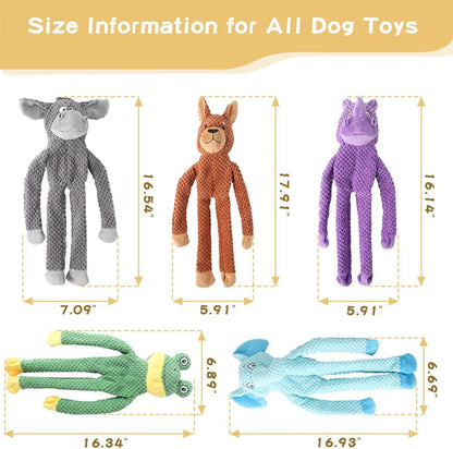 Act boldly 5 Pack Dog Squeak Toys, Durable Plush Chew Toys for Small, Medium & Large Dogs for Teething & Interactive Play