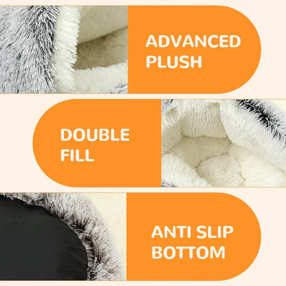 Lapcatz Nest Bed, 2026 Upgraded Cat Beds for Indoor Cats, Portable Fluffy Pet Bed, Durable Covered Cat Bed for Indoor Use, Soft Puppy Bed for Pet Owners (Pink, Small)